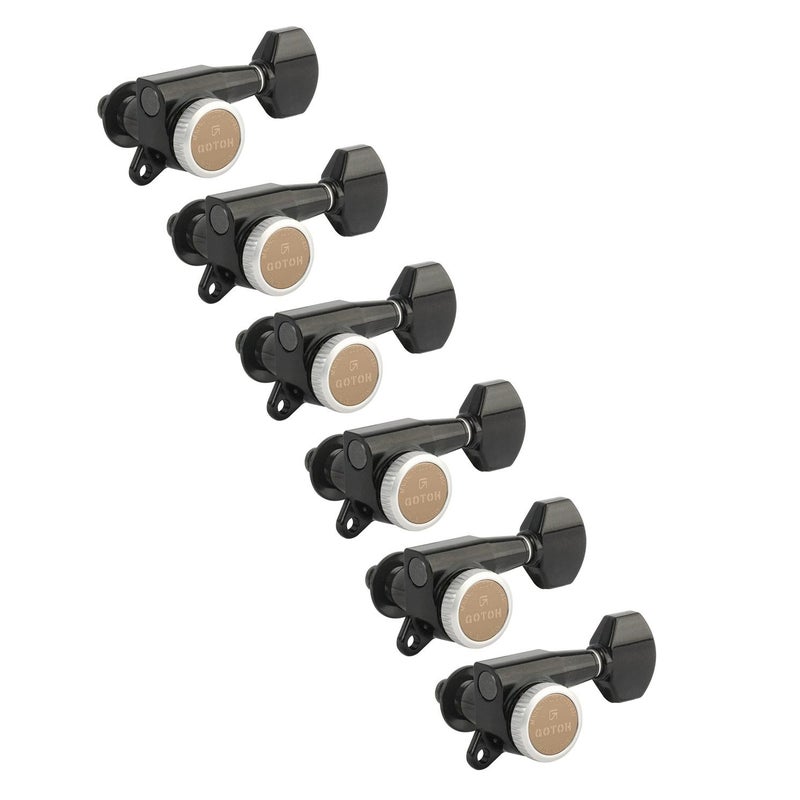 Gotoh Magnum Lock-Trad 6-In-Line Guitar Tuners, Black - Image 1